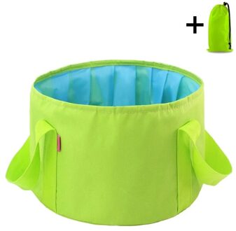 GOALONE 15L Inklapbare Voet Wastafel Draagbare Duurzaam Camping Water Emmer Opvouwbare Reizen Voetbad Wastafel met Draagtas groen