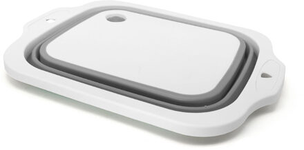 Goalone Inklapbare Wastafel Opvouwbare Snijplank Groente Bad Afvoer Mand Met Aftappen Plug Voor Keuken Reizen Camping grijs