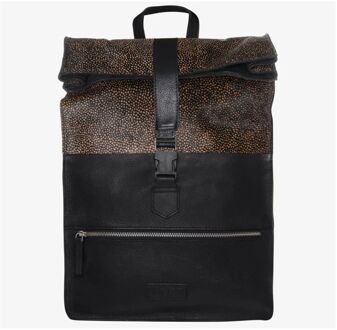 Gobi Backpack Luiertas Mini Dots beige damestas Zwart - H 45 x B 32 x D 12 cm