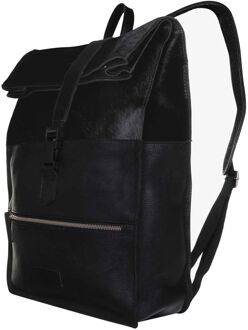 Gobi Diaper Backpack black cow damestas luiertas rugzak Zwart - H 45 x B 32 x D 12 cm
