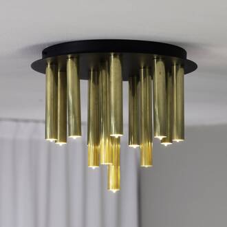 Gocce plafondlamp, 13-lichts, messing/zwart, ijzer, G9 zwart, messing