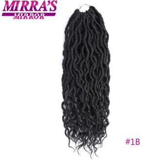 Godin Faux Locs Haak Hair Synthetische Ombre Vlechten Haar Gehaakte Vlechten Zachte Angst Locs 18inch 80 g/pak Mirra's spiegel #1B
