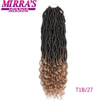 Godin Faux Locs Haak Hair Synthetische Ombre Vlechten Haar Gehaakte Vlechten Zachte Angst Locs 18inch 80 g/pak Mirra's spiegel T1B/27