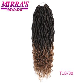 Godin Faux Locs Haak Hair Synthetische Ombre Vlechten Haar Gehaakte Vlechten Zachte Angst Locs 18inch 80 g/pak Mirra's spiegel T1B/30