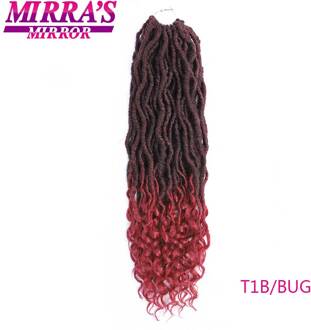 Godin Faux Locs Haak Hair Synthetische Ombre Vlechten Haar Gehaakte Vlechten Zachte Angst Locs 18inch 80 g/pak Mirra's spiegel T1B/bordeaux