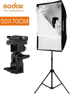 Godox 50x70 cm Paraplu Softbox met 2 m Light Stand Type-B Shoe Houder Beugel Kit voor Canon Nikon Godox Speedlite Flash
