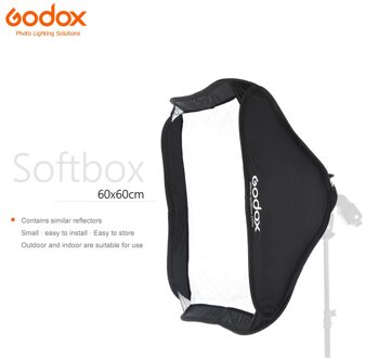 Godox 60x60cm 20 "* 20" Softbox Zak Kit voor S-Type Camera Studio Flash fit Godox S-type Bowens Elinchrom Mount (Softbox alleen)