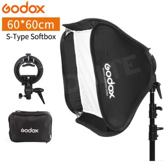 Godox 60X60Cm 24*24Inch Opvouwbare Softbox Kit Met S Type Beugel Stabiele Bowens Flash Bracket mount Voor Camera Knippert