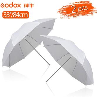 Godox 84Cm 33 "Fotografie Photo Pro Studio Soft Doorschijnend Wit Diffuser Paraplu Voor Studio Flash Lamp Verlichting 2stk(1paar-)