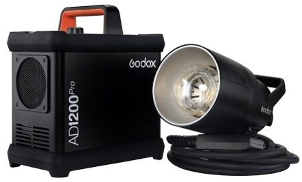 Godox AD1200Pro Battery Powered Flash System 1200Ws Power Output Built-in 2.4G Wireless X System TTL Flash Strobe Monolight 1/8000s HSS 0.01-2s Recycle Time 40w Modeling Light 5600K Color Temperature for Studio Outdoor Photography