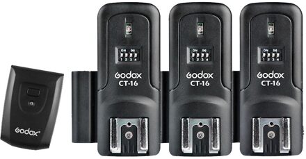 Godox CT-16 16 Kanalen Draadloze Radio Flash Trigger Zender + 2x Ontvanger Set Voor Canon Nikon Pentax Studio Speedlite Flash 1xT add 3x R