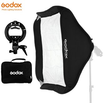Godox Pro Verstelbare 50 cm x 50 cm Flash Soft Box Kit met S-Type Beugel Bowen Mount Houder voor Camera Studio Foto
