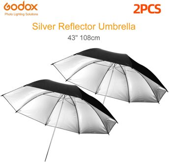 Godox Professionele 33 "84Cm 40" 102Cm 43 "108Cm Zwart Zilver Reflector Paraplu Voor Fotografie studio Light Flash 2stk 43 duim 108cm
