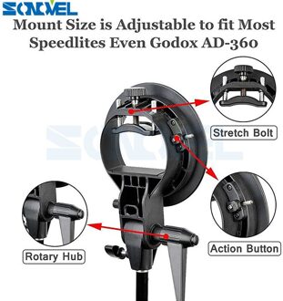 Godox S-Type Duurzaam plastics Beugel Bowens Mount Houder voor Speedlite Flash Snoot Softbox Fotostudio Accessoires