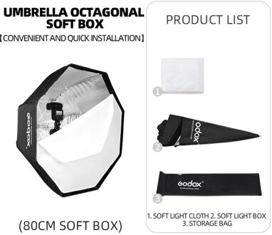 Godox Softbox 80/90/95/120Cm Octagon Umbrella Softbox Brolly Reflector Voor Studio Studio Flash speedlite 80cm