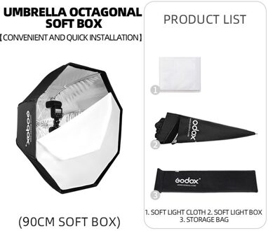 Godox Softbox 80/90/95/120Cm Octagon Umbrella Softbox Brolly Reflector Voor Studio Studio Flash speedlite 90cm