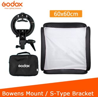 Godox Studio Photo Flash Softbox Licht Kit 60X60 Cm/24 "* 24" + S Type beugel Bowens Mount Speedlite Softbox 60X60 Cm Set