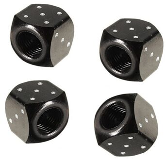 Goede 4x Metal Dice Fiets Auto Motorfiets ATV Band Tire Wheel Valve Dust Caps Covers Zwart A4