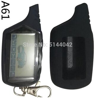 Goede A61 Lcd Afstandsbediening Sleutelhanger + Siliconen Case Voor Starline A61 Twee Weg Auto Alarm Systeem Russische sleutel