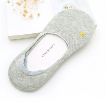 Goede Lage Sokken Onzichtbare Vrouwen Effen Sokken Kleine Boot Ondiepe Sok Pak Voor Zomer Ademend Casual Meisjes grijs