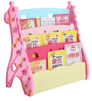 Goedkope kinderen meubels plastic boek kast/kleuterklas meubels/boekenplank/boekenrek Roze