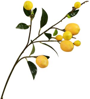 Goedkope Kunstmatige Citroen Simulatie Fruit Boomtak Geel Plastic Citroen Tak Kerst Decoratie Voor Thuis