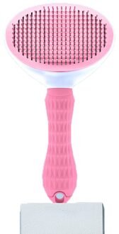 Goedkope Pet Grooming Tool Kam Zelfreinigende Oliejas Verlies Borstel Voor Hond Kat Huisdier Dingen roze