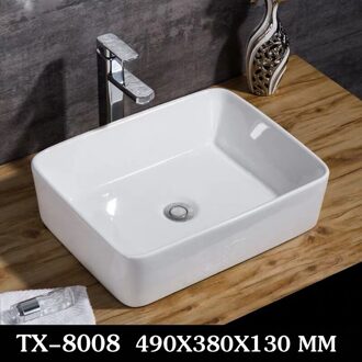 Goedkope Witte Keramische Darm Wastafel Wastafel Keramische Huishoudelijke Art Eenvoudige Badkamer Kleine Zinken Kommen Ope 49x38x13