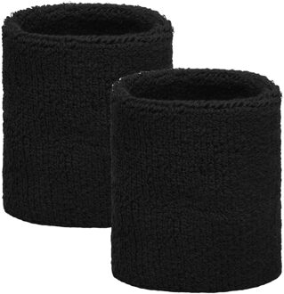 Goedkope zweetbandjes zwart 2 stuks