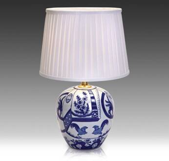 Göteborg - stijlvolle tafellamp 45 cm wit, blauw, goud