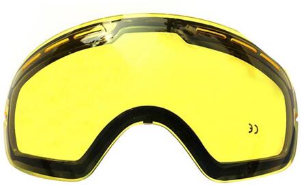 GOG-201 Lens Geel Opgeluisterd Magnetische Lens Voor Ski Goggles Anti-Fog UV400 Sferische Ski Bril Night Skiën Lens