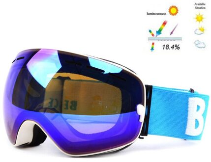 GOG-3100 Dubbele Lagen UV400 Anti-Fog Gepolariseerde Ski Bril Voor Mannen Vrouwen Grote Ski Masker Bril Voor Skiën Helm sneeuw Snowboard kader wit