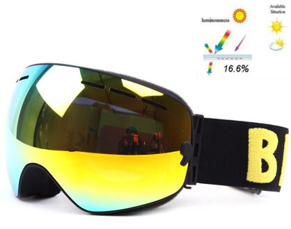 GOG-3100 Dubbele Lagen UV400 Anti-Fog Gepolariseerde Ski Bril Voor Mannen Vrouwen Grote Ski Masker Bril Voor Skiën Helm sneeuw Snowboard kader zwart