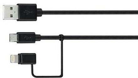 Goji 2in1 Data Cable MFI Lightning & microUSB 1m Black - small