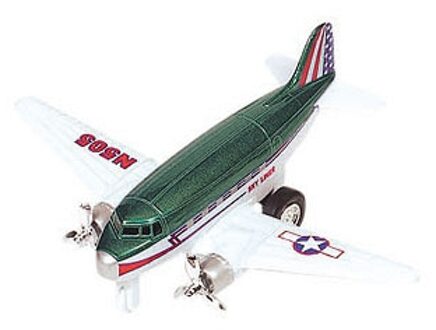 Goki Groen vliegtuig met terugtrekmotor