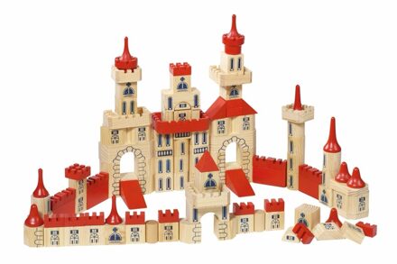 Goki Houten bouwblokken kasteel voor kinderen 150-delig