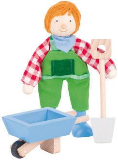 Goki Houten Buigpopje Boer 11 Cm Blauw