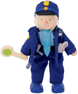 Goki Houten Buigpopje Politie 12cm