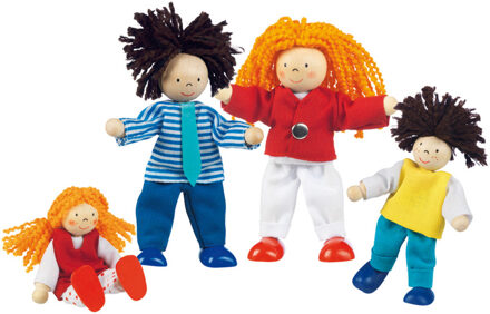 Goki Houten Buigpopjes Set Familie 9-11cm Multikleur
