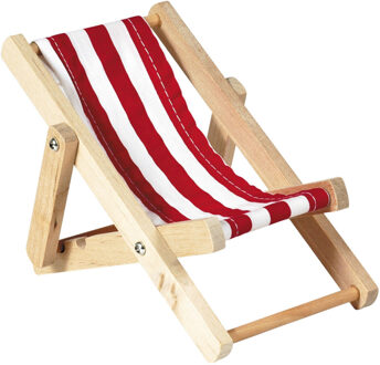 Goki Houten poppen ligstoel rood wit