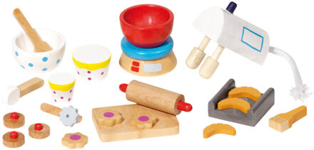 Goki Houten Poppenhuis Bak Accessoires 22-delig Multikleur