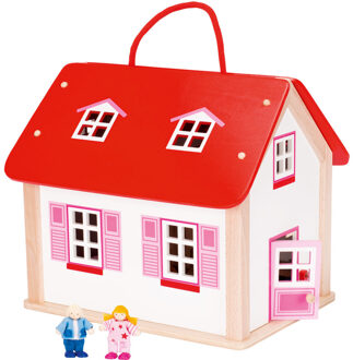 Goki Houten Poppenhuis Koffer 30 X 22 X 28cm Multikleur