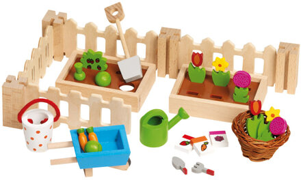Goki Houten Poppenhuis Tuintje Met Accessoires