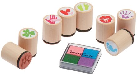 Goki Houten Stempelset 8-Delig Figuren