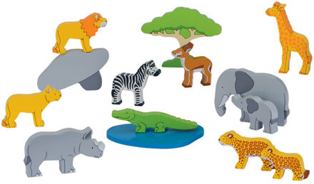 Goki Houten wilde dieren, 14-delig