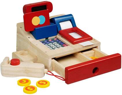 Goki houten winkelkassa 22,5 x 21 x 16,5 cm