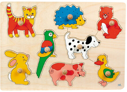 Goki huisdieren knoppuzzel, 8 stukjes