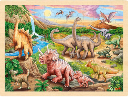 Goki Inlegpuzzel dinosaurus migratie Kleurrijk