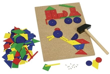 Goki Klopspel: HAMER- en NAGELSPEL, 212-delig, bord 21x30cm, in d