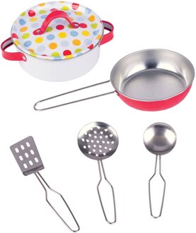 Goki Kookset Met Stippen 6-delig Rood